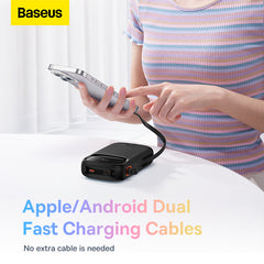 Baseus Qpow2 20K 22.5W Dual-Cable Digital Display 3-Port Power Bank