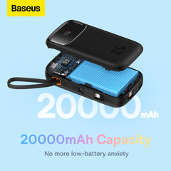 Baseus Qpow2 20K 22.5W Dual-Cable Digital Display 3-Port Power Bank
