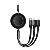 Baseus Bright Mirror 2 Series Retractable 3-in-1 Fast Charging Data Cable Black