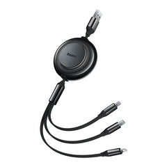 Baseus Bright Mirror 2 Series Retractable 3-in-1 Fast Charging  Data Cable  Black