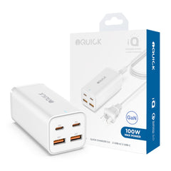 iQuick 4-Port Power Strip Charger 100W (White)