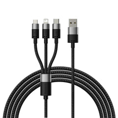 Baseus 3 in 1 USB-A to C+L+M Charing Cable 1.2M