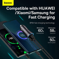 Baseus Golden Contactor Max 60W USB-C + USB-A Dual-Port Car Charger