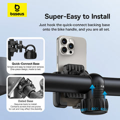 Baseus GoTrip Series Bike Phone Mount Rearview Mirror Version Cluster Black