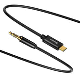 Baseus Stereo Audio AUX Cable 3.5MM Mini Jack Type-C for Smartphone 100W 1.2M Black