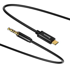 Baseus Stereo Audio AUX Cable 3.5MM Mini Jack Type-C for Smartphone 100W 1.2M Black