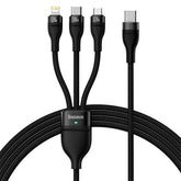 Baseus Flash Series Ⅱ One-for-three Fast Charging Cable Black