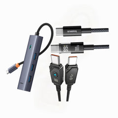 Baseus Flite 4-Port HUB (USB-A & Type-C Dual Pack) | Essential Desk Expansion Bundle