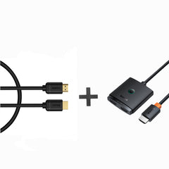 Baseus HDMI 4K Cable + Baseus AirJoy 2-in-1 Bidirectional HDMI Switch | Multi-Device One-Cable Switching Bundle