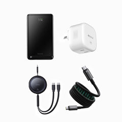 Baseus Magnetic Wireless 20W Power Bank + Baseus Bright Mirror 3-in-1 & One-for-Two 100W Fast Charging Cable Set | Plug-Free Travel Charging Kit