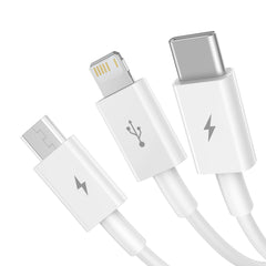 Baseus Superior Series USB-A to M+L+C Charging Cable White