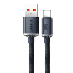 Baseus Crystal Shine Series USB-A to Type-C Charging Cable 100W 2M Black