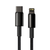 Baseus Tungsten Gold Fast Charging USB-C to ip Data Cable Black