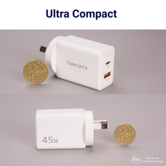 Tancotx PowerCube45 45W Dual-Port Fast Charger White