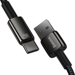 Baseus Tungsten Gold Fast Charging Data USB to Type-C Cable Black