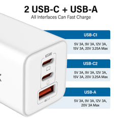 iQuick 3-Port Charger 65W (White)