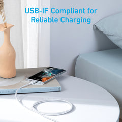 Anker 322 Type-C to Type-C Charging Cable 60W 1.8M White