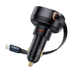 Baseus 60W Dual Type-C Car Charger with Built-in Cable (PD QC Fast Charging | Model CCTXP-CC)