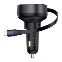 Baseus 60W Dual Type-C Car Charger with Built-in Cable (PD QC Fast Charging | Model CCTXP-CC)