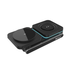 iQuick Twig T6 3-in-1 Foldable Wireless Charger Stand | Fast Charging Dock for Phone, Watch & Earbuds