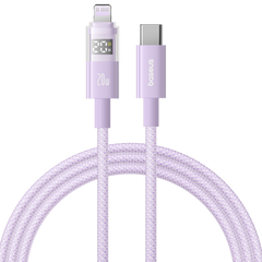 Baseus Display 2 20W Fast-Charging USB-C to iPhone Cable with Digital Display (1 m&2m, Cosmic Black & White)