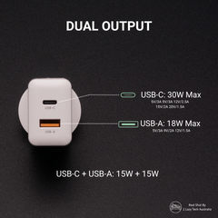 Tancotx PowerCube30 30W Dual-Port Fast Charger White