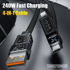 Transformers TF-A12 4-in-1 240W Fast Charging Cable with RGB Light