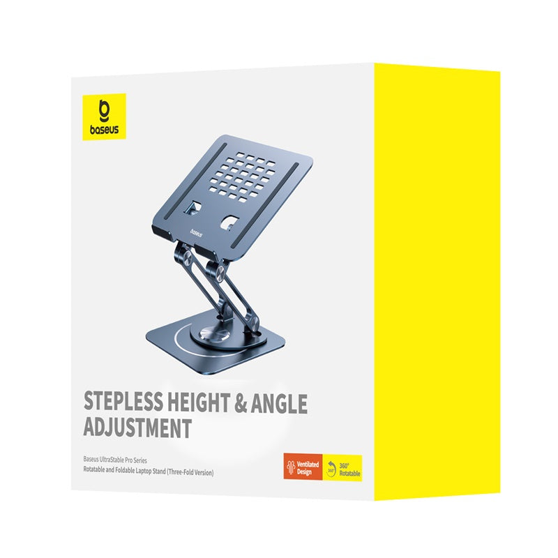 Baseus UltraStable Pro Series Rotatable & Foldable Laptop Stand – Three-Fold Version | Space Grey