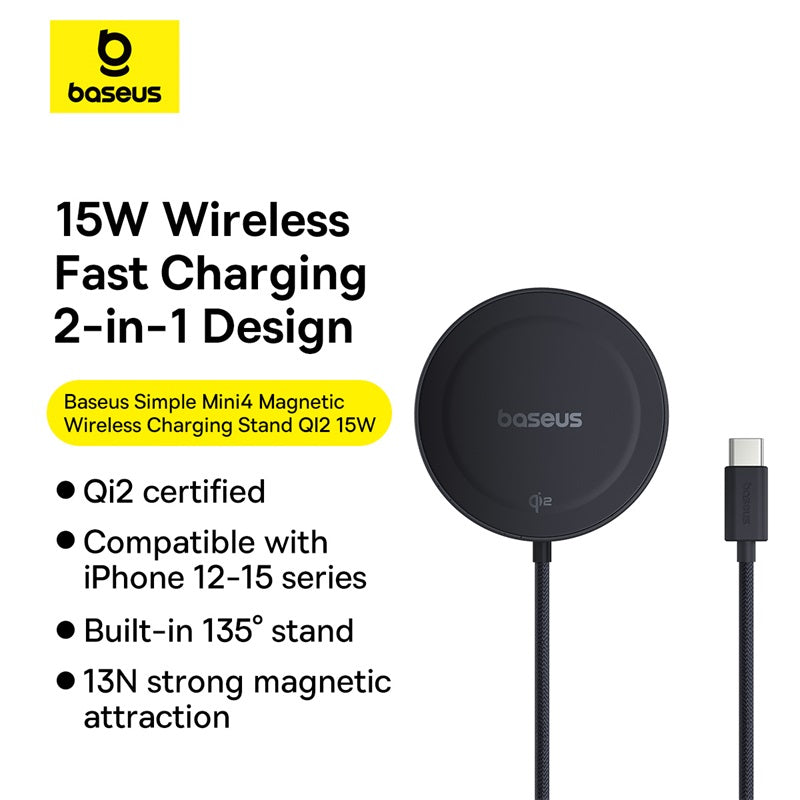 Baseus Simple Mini4 Magnetic Wireless Charger 15W