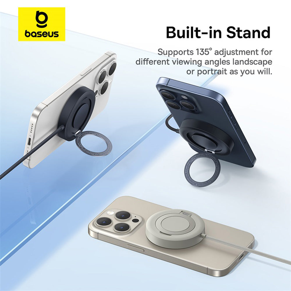 Baseus Simple Mini 4 Magnetic Wireless Charging Stand 15W (Qi2 Certified, Universal Explorer Edition – Cosmic Black)