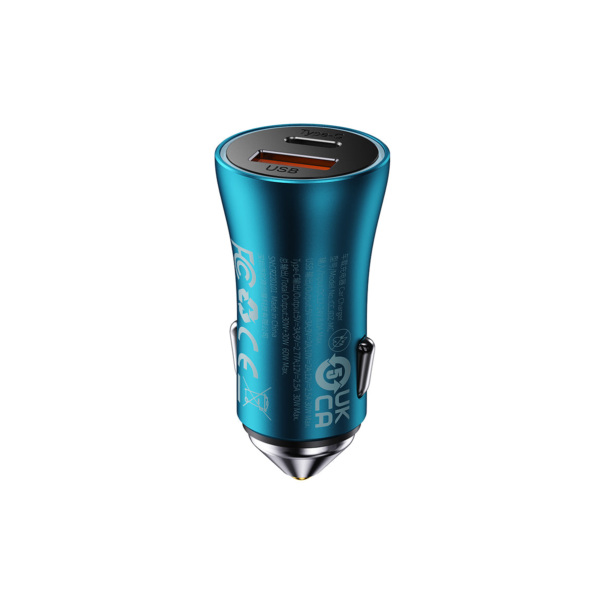 Baseus Golden Contactor Max 60W USB-C + USB-A Dual-Port Car Charger