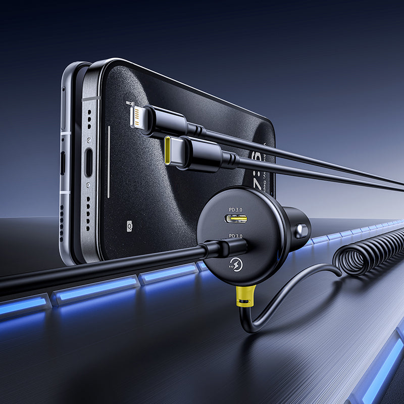 Baseus 4-in-1 90W Multi-Port Car Charger (Triple Type-C + Lightning | PD QC Fast Charging Adapter)