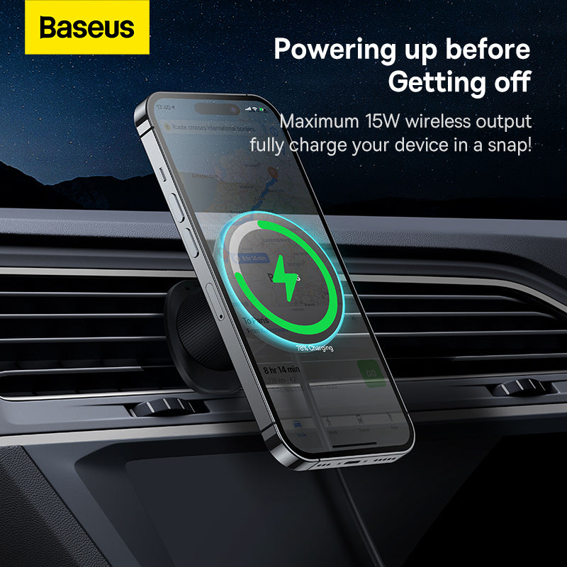 Baseus CW01 Magnetic Wireless Charging Car Mount Air Vent Version 15W Cluster Black