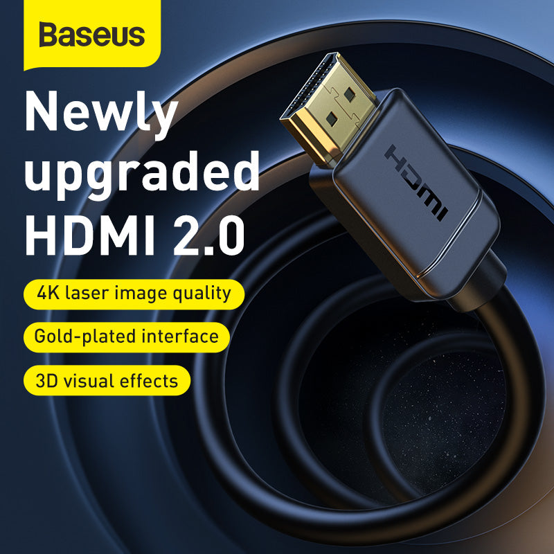 Baseus high definition Series HDMI To HDMI Adapter 1/5/8M Cable Black
