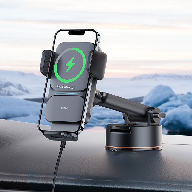 Baseus Wisdom Induction Charger Car Mount On The Dashboard (Suction Cup) -Black