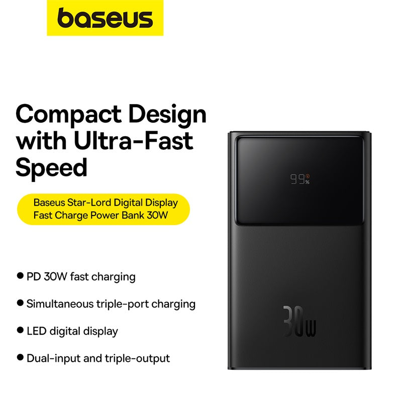 Baseus Star-Lord 10K 30W Digital Display 4-Port Power Bank