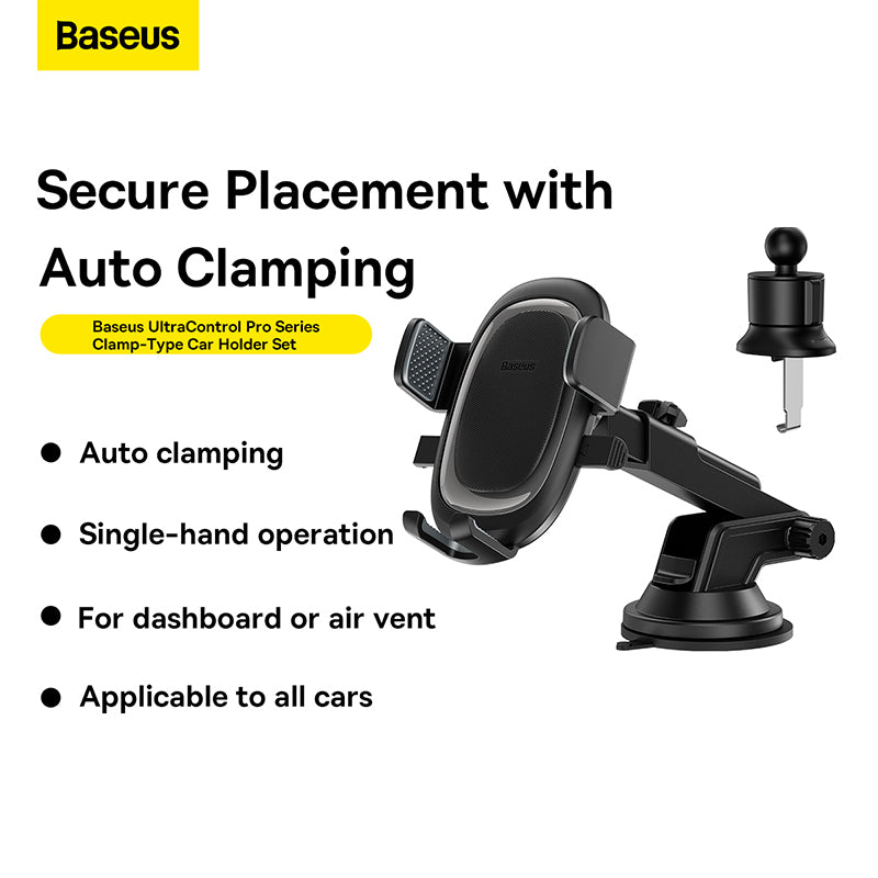 Baseus Ultra Control Pro Series Car Mount Set-Cluster Black