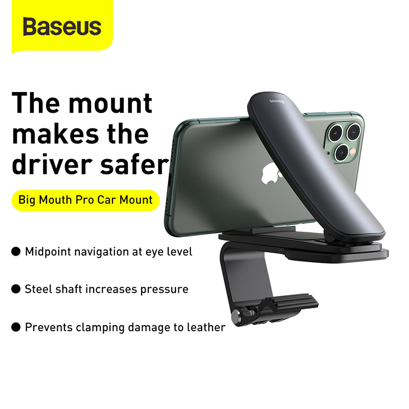 Baseus Big Mouth Pro Bracket Car Mount Clip for Dashboard-Black