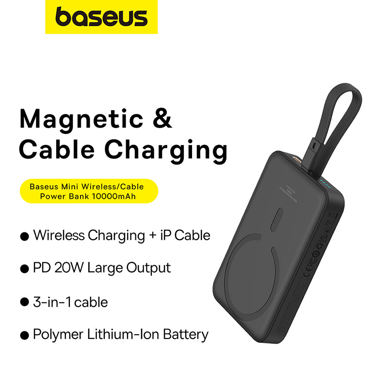 Baseus Magnetic Mini 10K 20W Wireless Charging Power Bank with Charging Cable