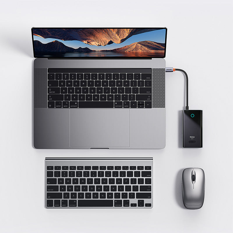 Baseus PioneerJoy 4-Port Type-C HUB Adapter Gray