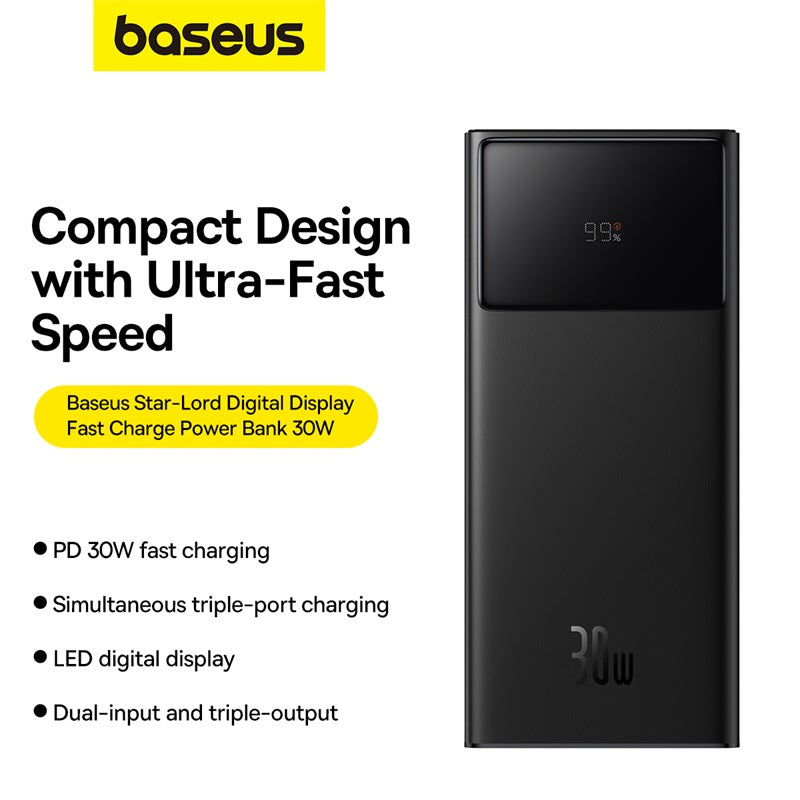 Baseus Star-Lord 20K 30W 4-Port Power Bank with Digital Display