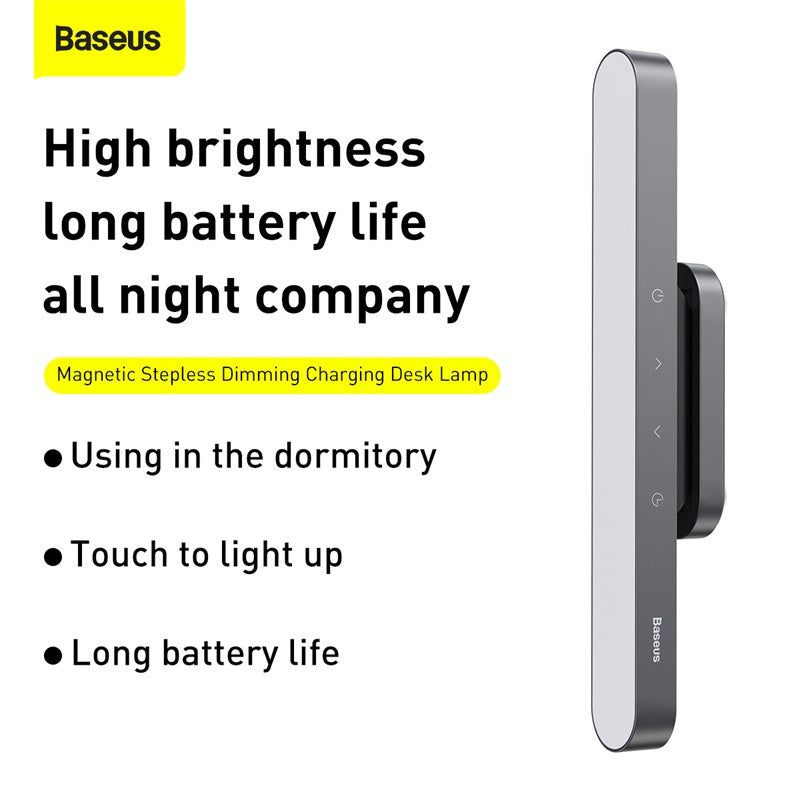 Baseus Magnetic Stepless Dimming Charging Desk Lamp-Deep Gray