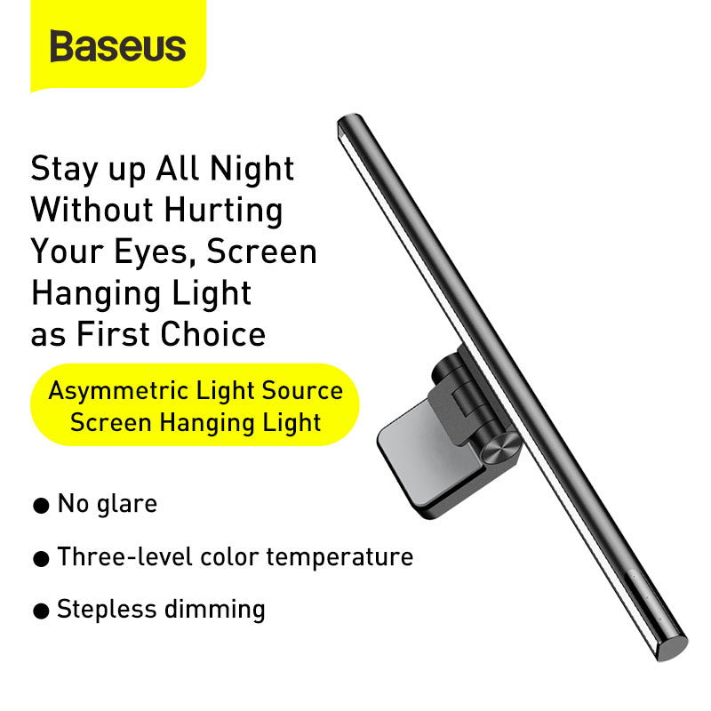 Baseus i-wok Series USB Stepless Dimming Screen Hanging Light (Youth) Black