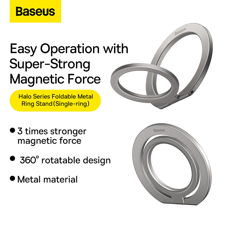 Baseus Halo Series Foldable Metal Ring Phone Stand (Single-ring)