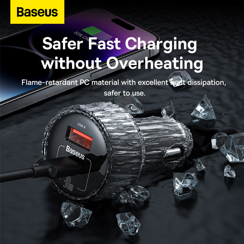 Baseus High Efficiency Pro 2-in-1 Car Charger (Black) - 1C1A