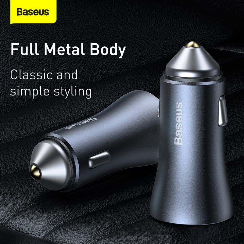 Baseus Golden Contactor Pro Car Charger (Dark Gray) - C+A