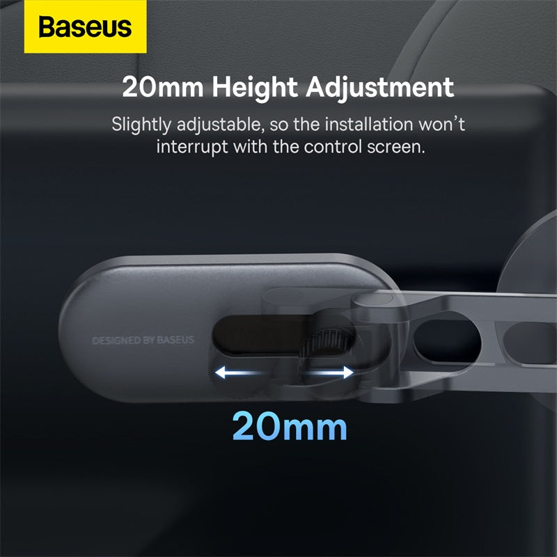 Baseus T-Space Series Folding Metal Car Mount Magnetic Phone Holder-Frost Silver