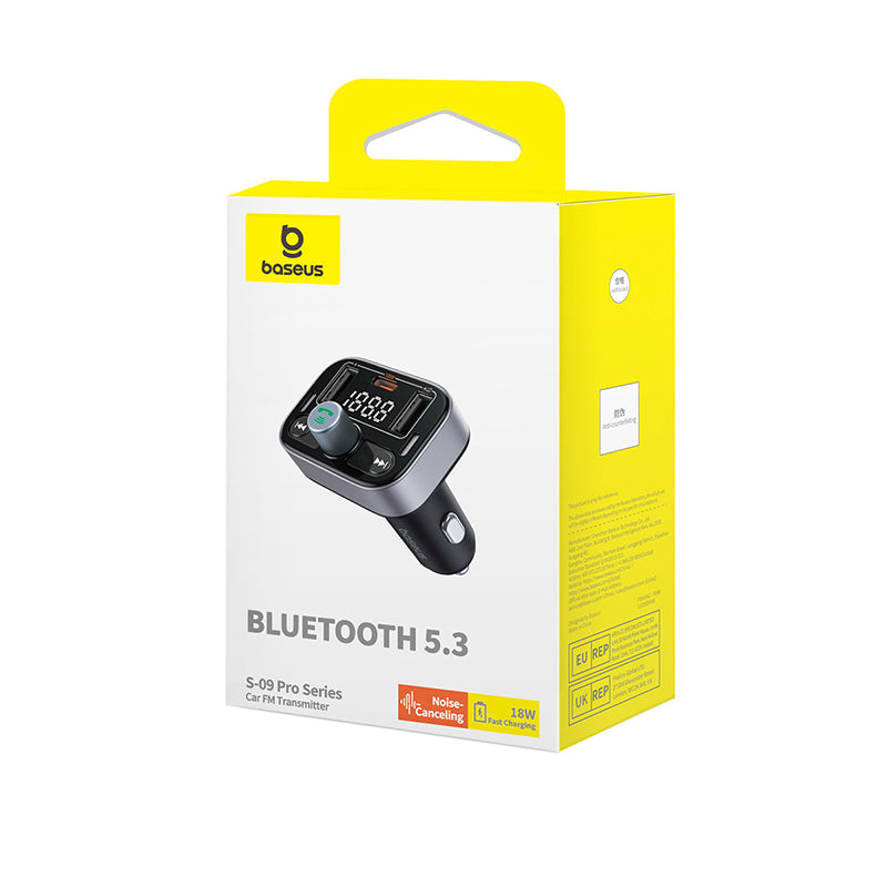 Baseus S-09 Pro Series Car FM Transmitter-Cluster Black