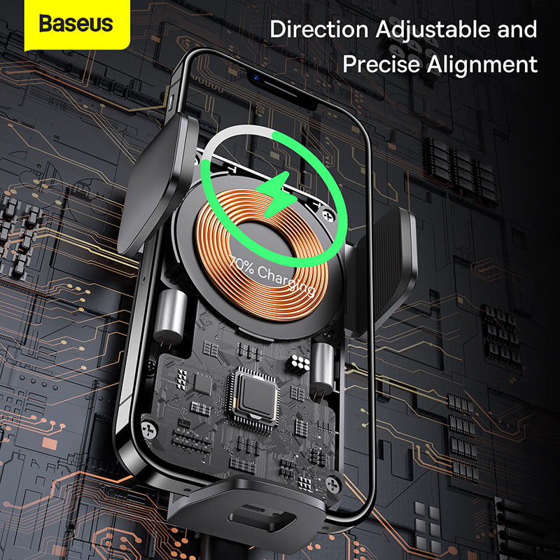Baseus Halo Electric Wireless Charging Car Mount 15W Black