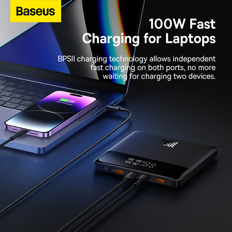 Baseus Blade Power 20K 100W 4-Port Power Bank with Digital Display (Black)